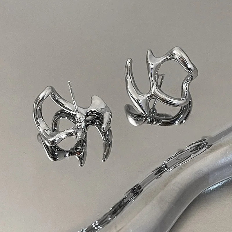 Y2K Irregular Liquid Earrings