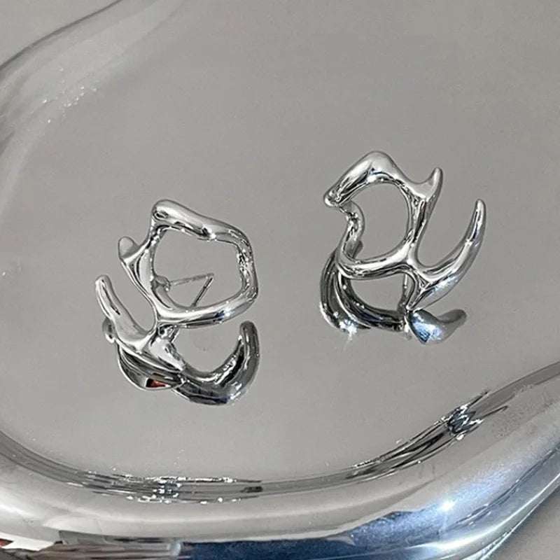 Y2K Irregular Liquid Earrings